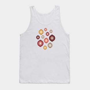 Lanterns | Mid Autumn Festival | Maroon Orange Gray Tank Top